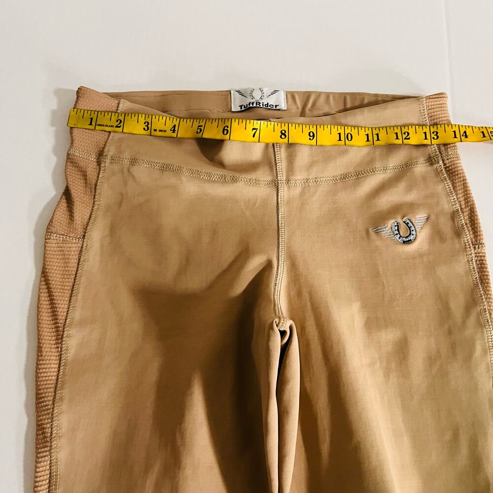 TuffRider Ventilated Schooling Tights Size S Small Tan - Picture 6 of 9